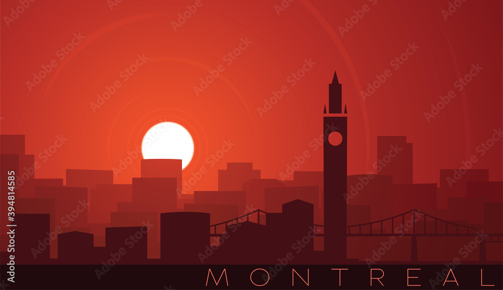 Montreal Low Sun Skyline Scene