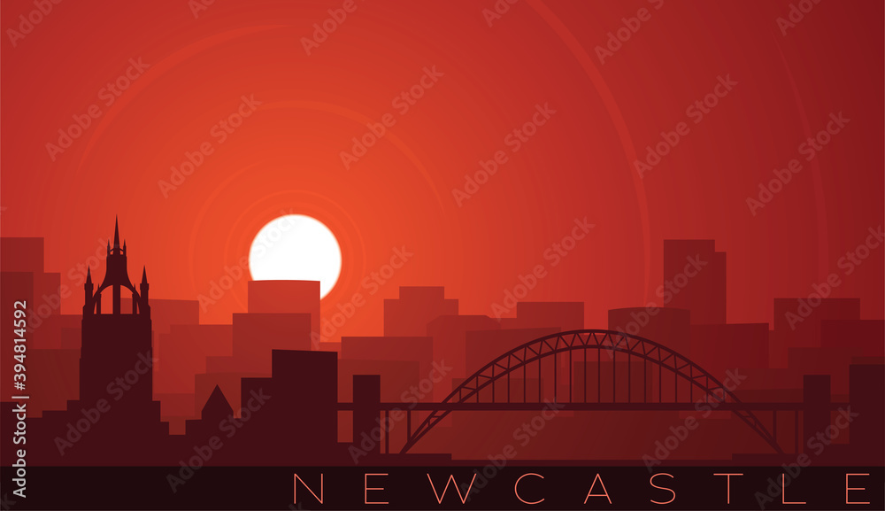Newcastle Low Sun Skyline Scene