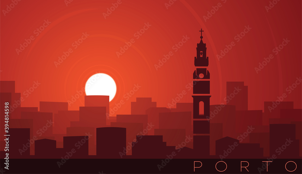 Porto Low Sun Skyline Scene