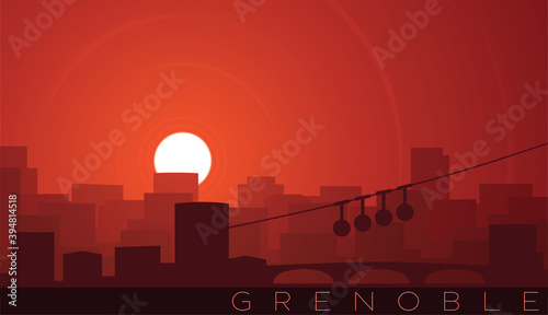 Grenoble Low Sun Skyline Scene