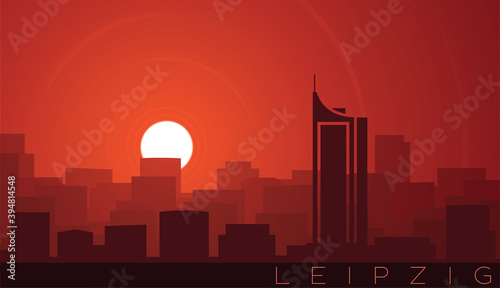 Leipzig Low Sun Skyline Scene