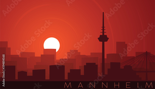 Mannheim Low Sun Skyline Scene