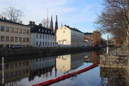 The River Fyris and Uppsala  Sweden.