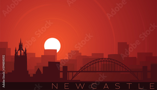 Newcastle Low Sun Skyline Scene