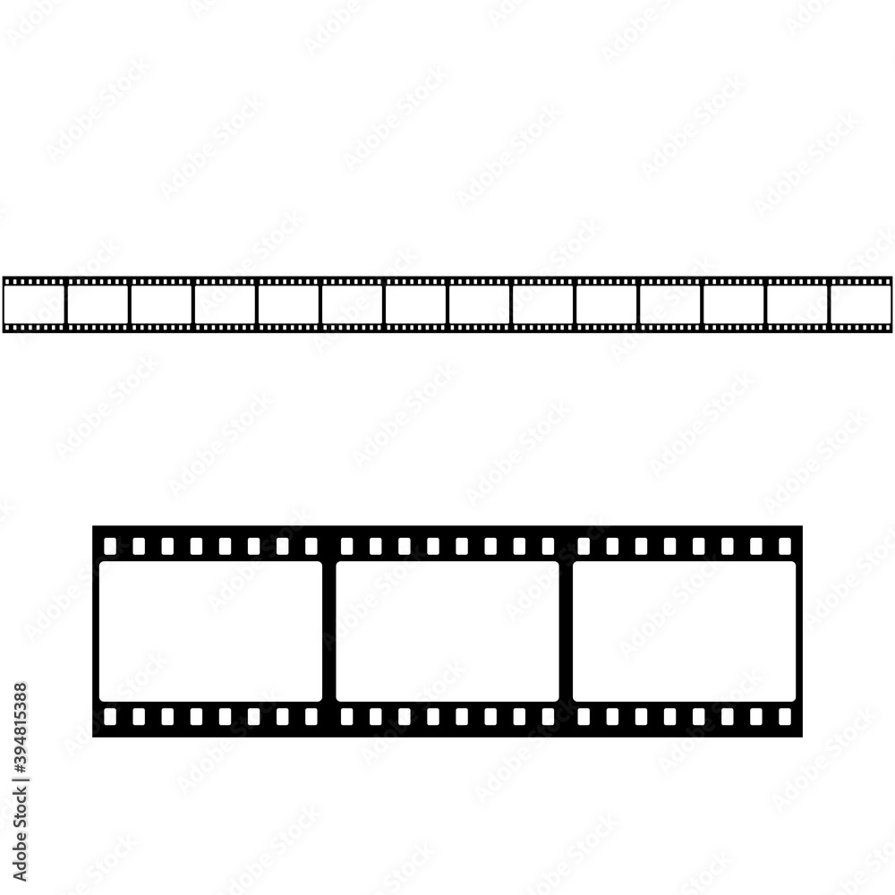 film strip - black vector icon with shadow