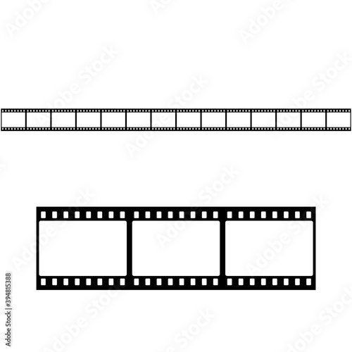 film strip - black vector icon with shadow