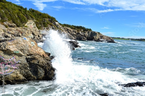 Waves Crashing on Rock
