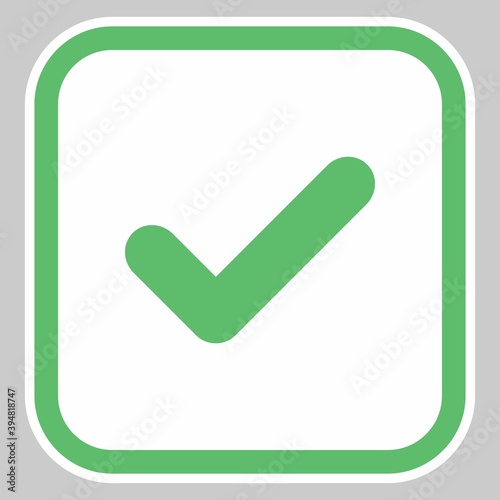 Check marks, Tick marks, Accepted, Approved, Yes, Correct, Ok, Right Choices, Task Completion, Voting. - vector mark symbols in green. Isolated icon.