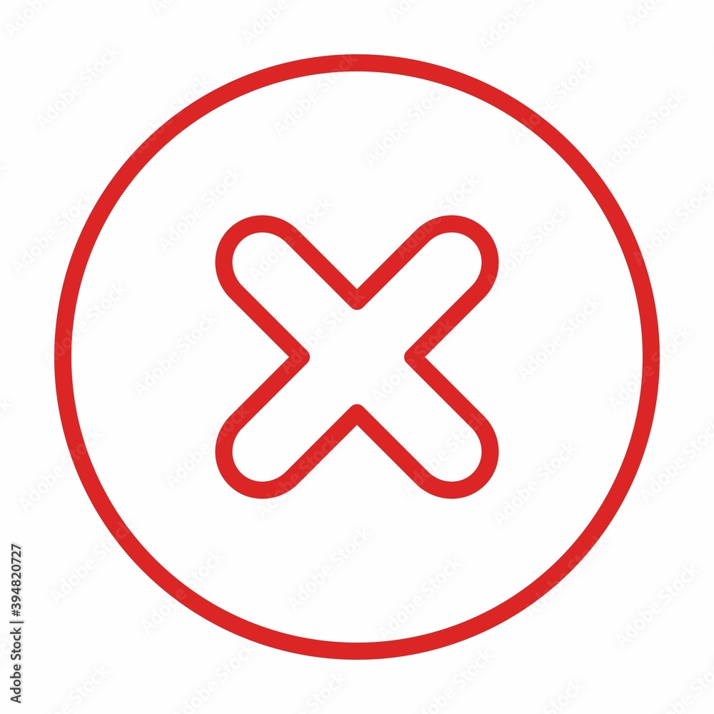 Wrong marks, Cross marks, Rejected, Disapproved, No, False, Not Ok, Wrong Choices, Task Completion, Voting. - vector mark symbols in red. Isolated icon. Wrong marks, Cross marks, Rejected, Disapproved, No, False, Not Ok, Wrong Choices, Task Completion, Voting. - vector mark symbols in red. Isolated icon.