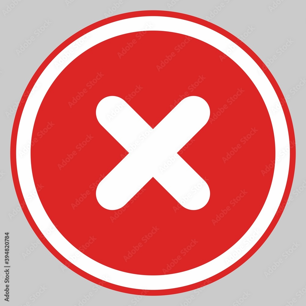 Wrong marks, Cross marks, Rejected, Disapproved, No, False, Not Ok, Wrong Choices, Task Completion, Voting. - vector mark symbols in red. Isolated icon. Wrong marks, Cross marks, Rejected, Disapproved, No, False, Not Ok, Wrong Choices, Task Completion, Voting. - vector mark symbols in red. Isolated icon.