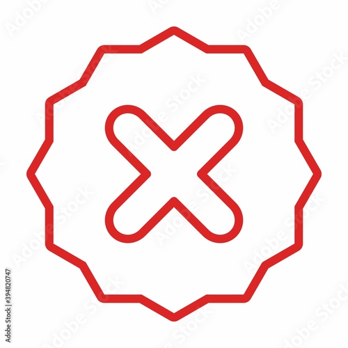 Wrong marks, Cross marks, Rejected, Disapproved, No, False, Not Ok, Wrong Choices, Task Completion, Voting. - vector mark symbols in red. Isolated icon.