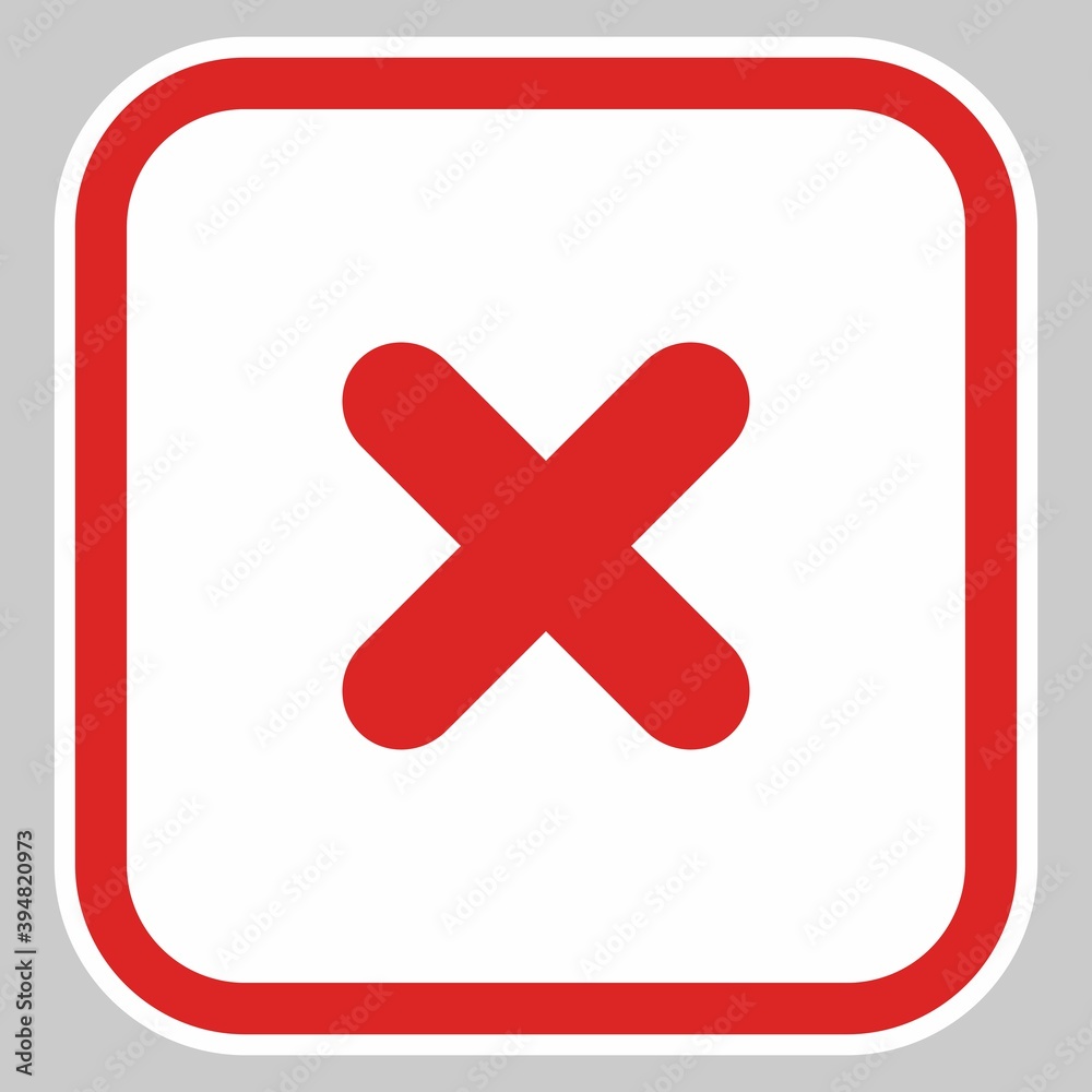 Fototapeta premium Wrong marks, Cross marks, Rejected, Disapproved, No, False, Not Ok, Wrong Choices, Task Completion, Voting. - vector mark symbols in red. Isolated icon.