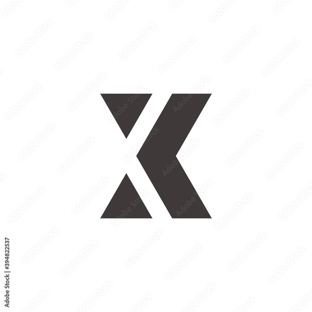 abstract letter xk geometric triangles logo vector abstract letter xk geometric triangles logo vector