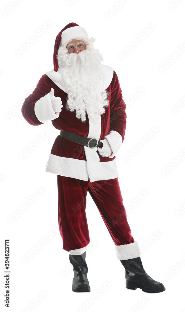 Full length portrait of Santa Claus on white background Full length portrait of Santa Claus on white background