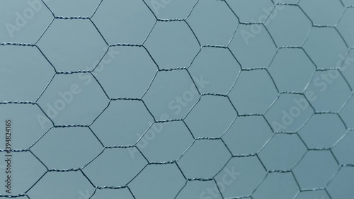 Chicken Wire Mesh Closeup Moving Shot