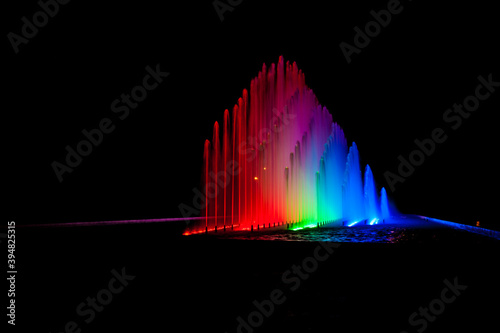 Rainbow Fountain at the Magic Water Circuit (world's largest fountain complex), Park of the Reserve, Lima, Peru.