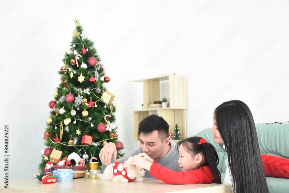 parent and child decorating christmas tree parent and child decorating christmas tree