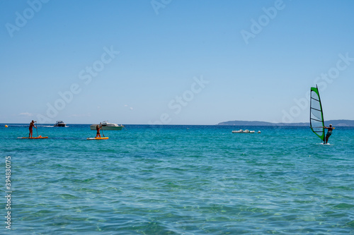 Summer vacation in France on Mediterranean sea, watersport activities in sunny day © barmalini