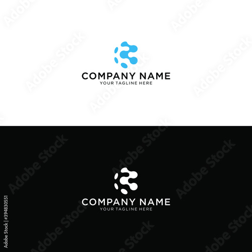 letter C Creative logo tecnology vector design template on a black and white background.