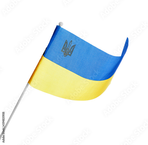 National flag of Ukraine isolated on white photo