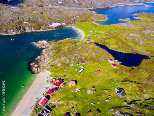 Beautiful arctic summer landscape on Barents sea shoreline