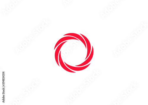 Abstract vector shape of a circular object with seven blades that represents rotation, movement, fan or a camera shutter