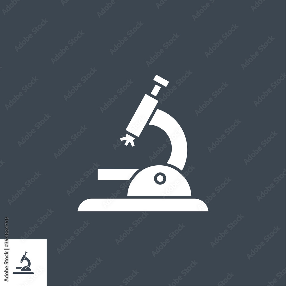 Microscope related vector glyph icon. Isolated on black background. Vector illustration. Microscope related vector glyph icon. Isolated on black background. Vector illustration.