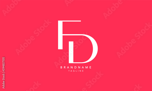 Alphabet letters Initials Monogram logo FD, DF, F and D