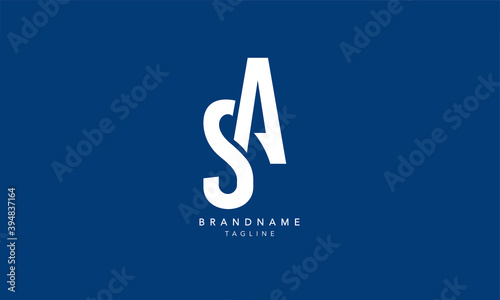 Alphabet letters Initials Monogram logo SA, AS, S and A