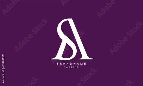 Alphabet letters Initials Monogram logo SA, AS, S and A