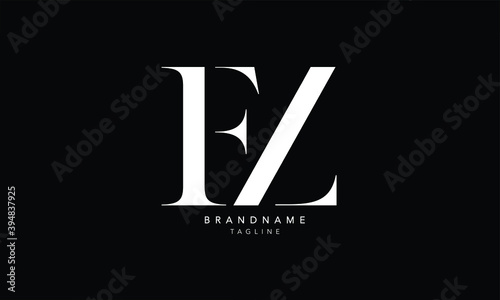 Alphabet letters Initials Monogram logo FZ, ZF, F and Z