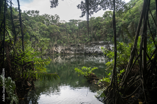 underground caves and pools at Los Tres Ojos national park  dominican republic.