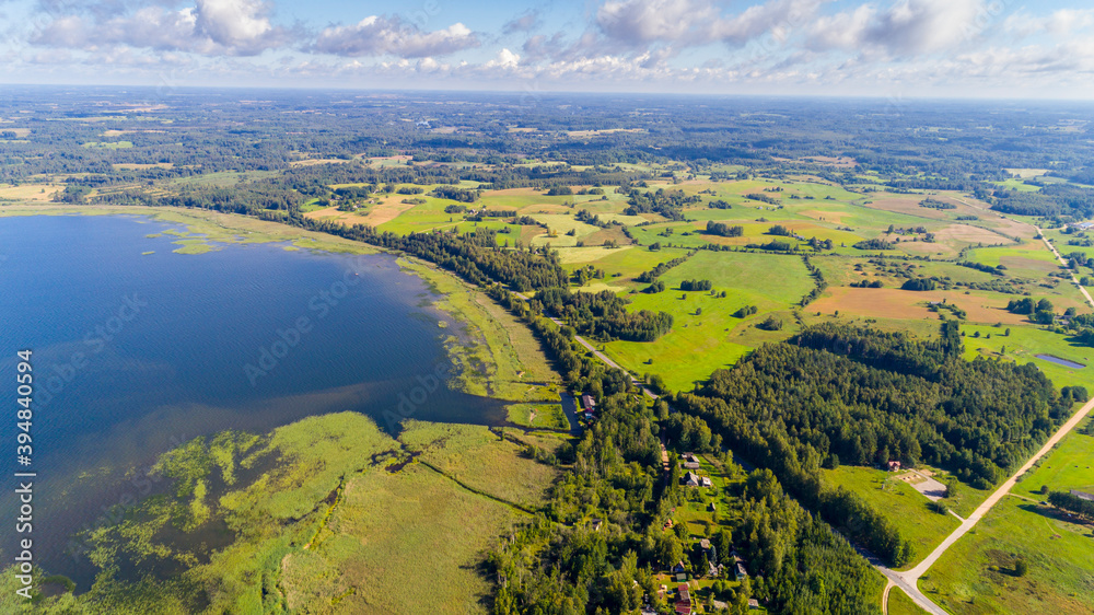 Beautiful aerial view of lake and shoreline Beautiful aerial view of lake and shoreline