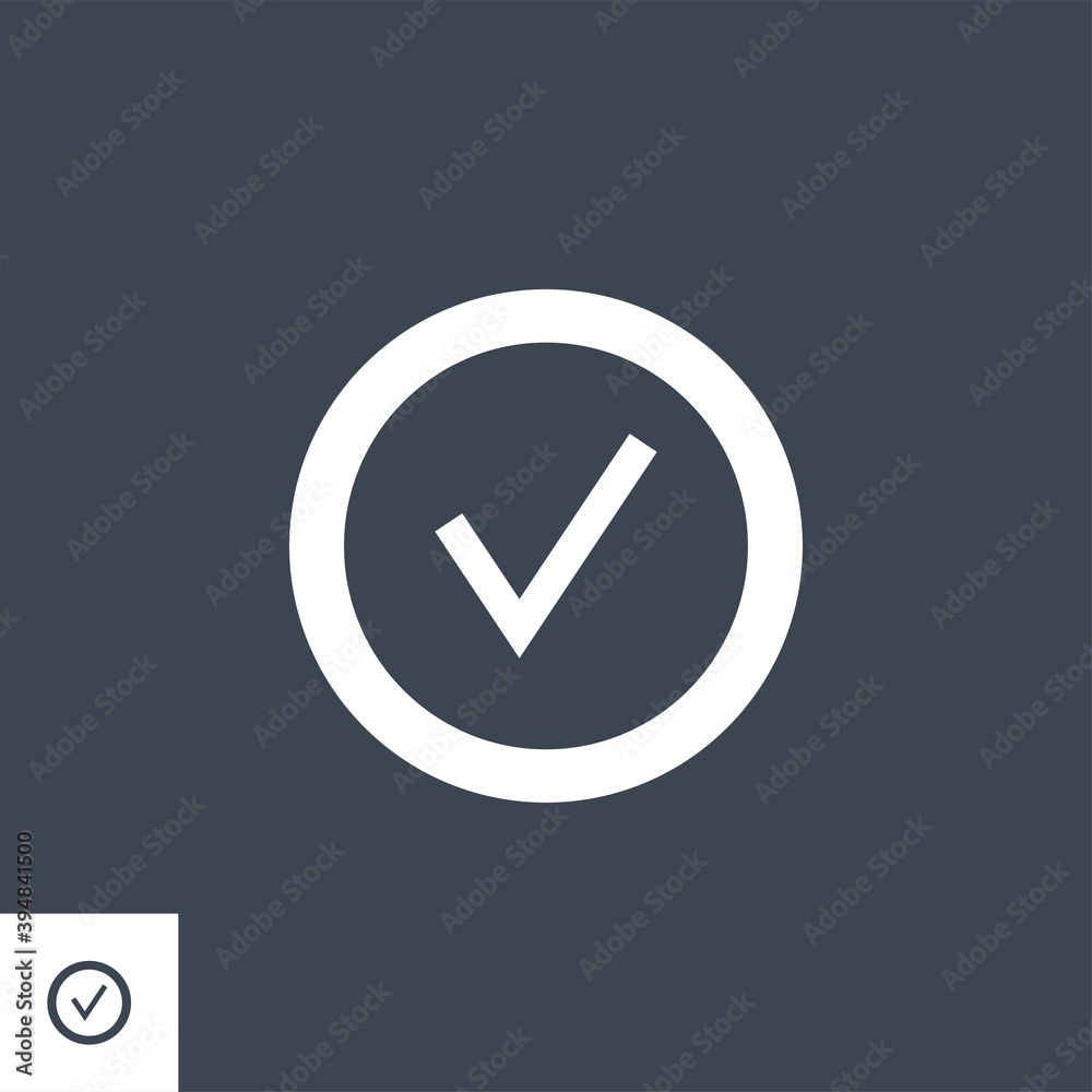 Check Mark related vector glyph icon. Isolated on black background. Vector illustration. Check Mark related vector glyph icon. Isolated on black background. Vector illustration.