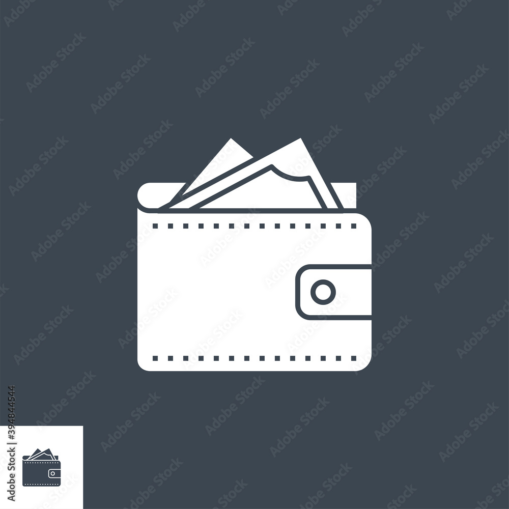 Wallet related vector glyph icon. Isolated on black background. Vector illustration. Wallet related vector glyph icon. Isolated on black background. Vector illustration.
