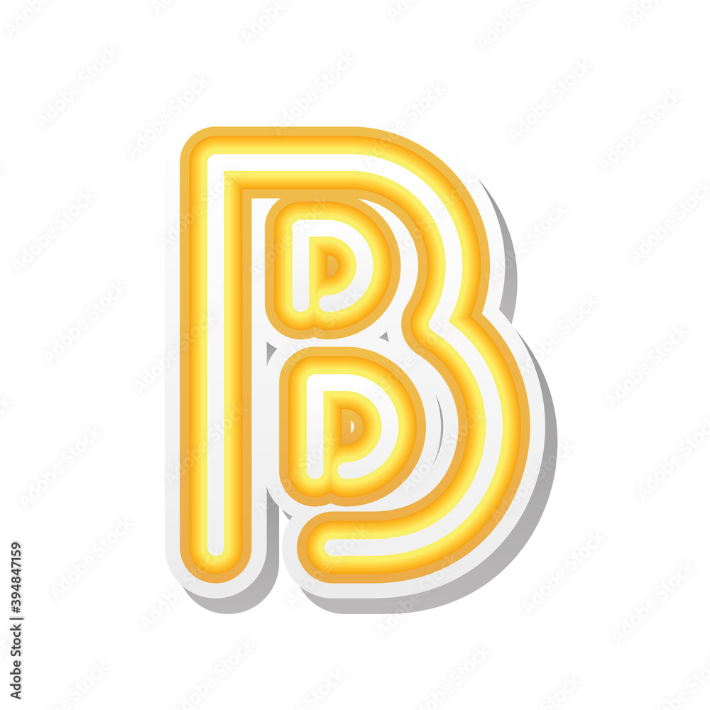 Obraz premium letter B in orange neon font