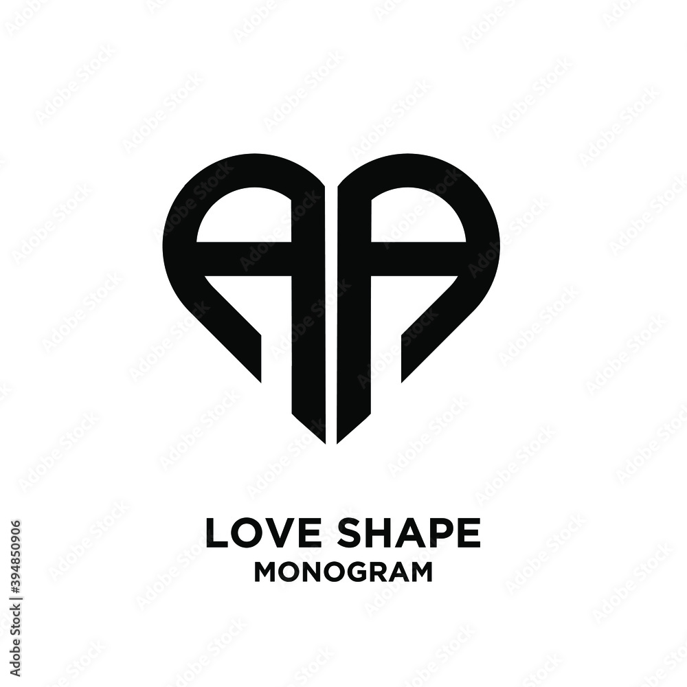 Creative luxury letter AA shaped love design vector symbol Stock Vector |  Adobe Stock