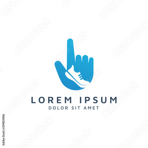 hand and shoes negative space logo design