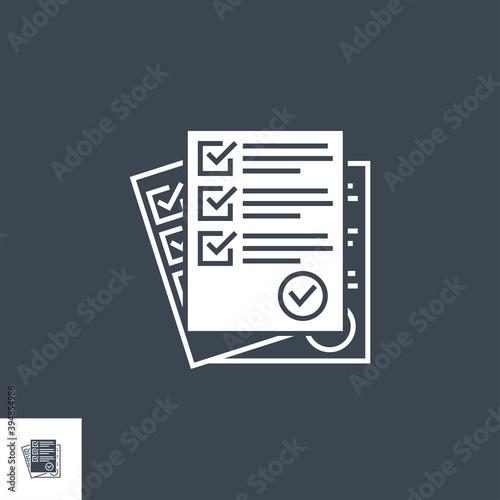 Questionnaire related vector glyph icon. Isolated on black background. Vector illustration.