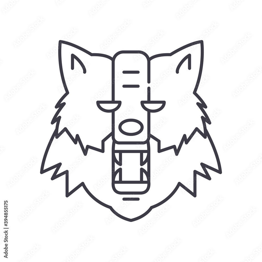 Were wolf icon, linear isolated illustration, thin line vector, web design sign, outline concept symbol with editable stroke on white background. Were wolf icon, linear isolated illustration, thin line vector, web design sign, outline concept symbol with editable stroke on white background.