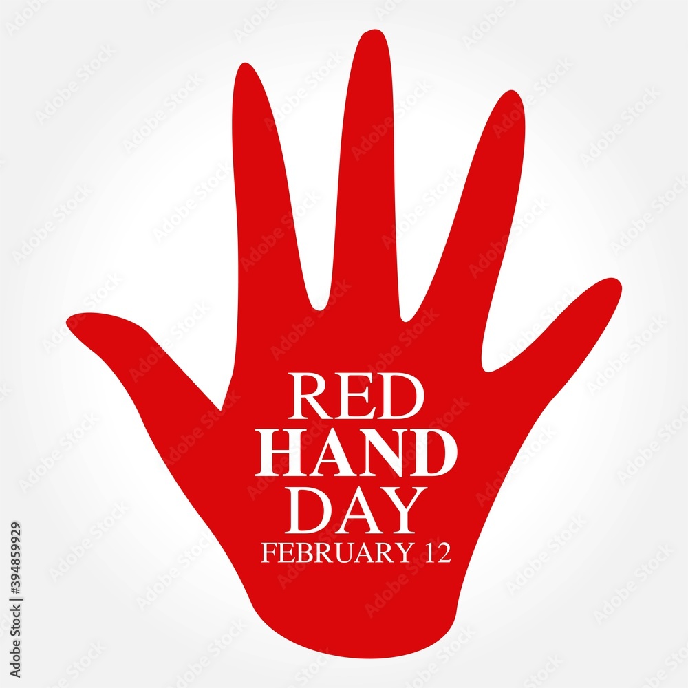 Red Hand Day Vector Illustration. Suitable for greeting card poster and banner Red Hand Day Vector Illustration. Suitable for greeting card poster and banner