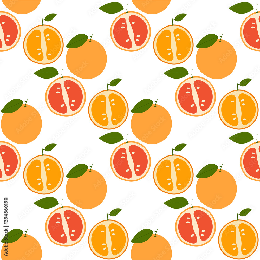 Fresh Grapefruit and Orange. Pattern Fresh Grapefruit and Orange. Pattern
