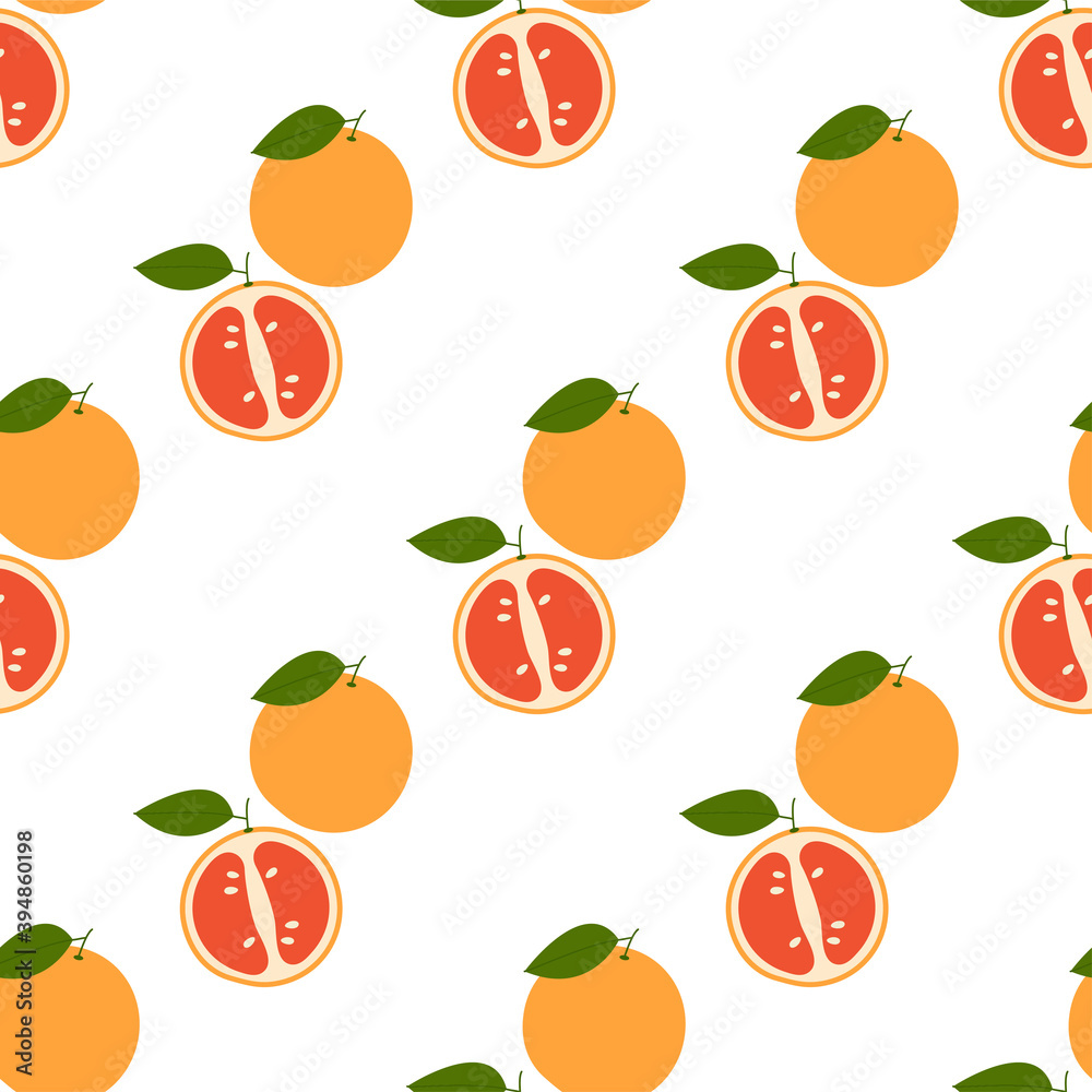 Fresh Grapefruit. Seamless Vector Pattern Fresh Grapefruit. Seamless Vector Pattern