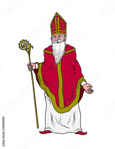 saint Nicholas with a wand