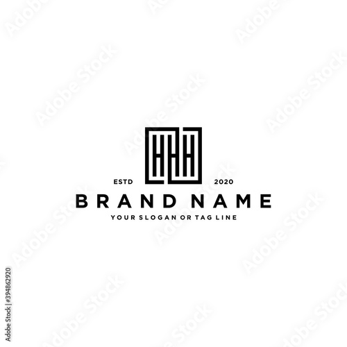 letter HHH square logo design vector