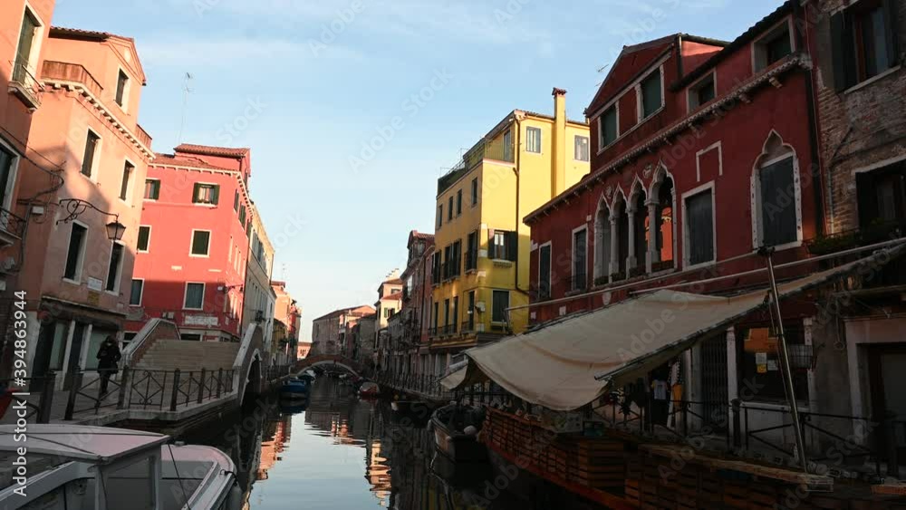 Venice, Italy - November 2020 - Walking through the less touristy streets of the lagoon city Venice, Italy - November 2020 - Walking through the less touristy streets of the lagoon city