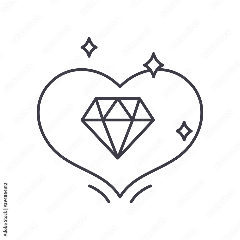 Vip heart icon, linear isolated illustration, thin line vector, web design sign, outline concept symbol with editable stroke on white background. Vip heart icon, linear isolated illustration, thin line vector, web design sign, outline concept symbol with editable stroke on white background.
