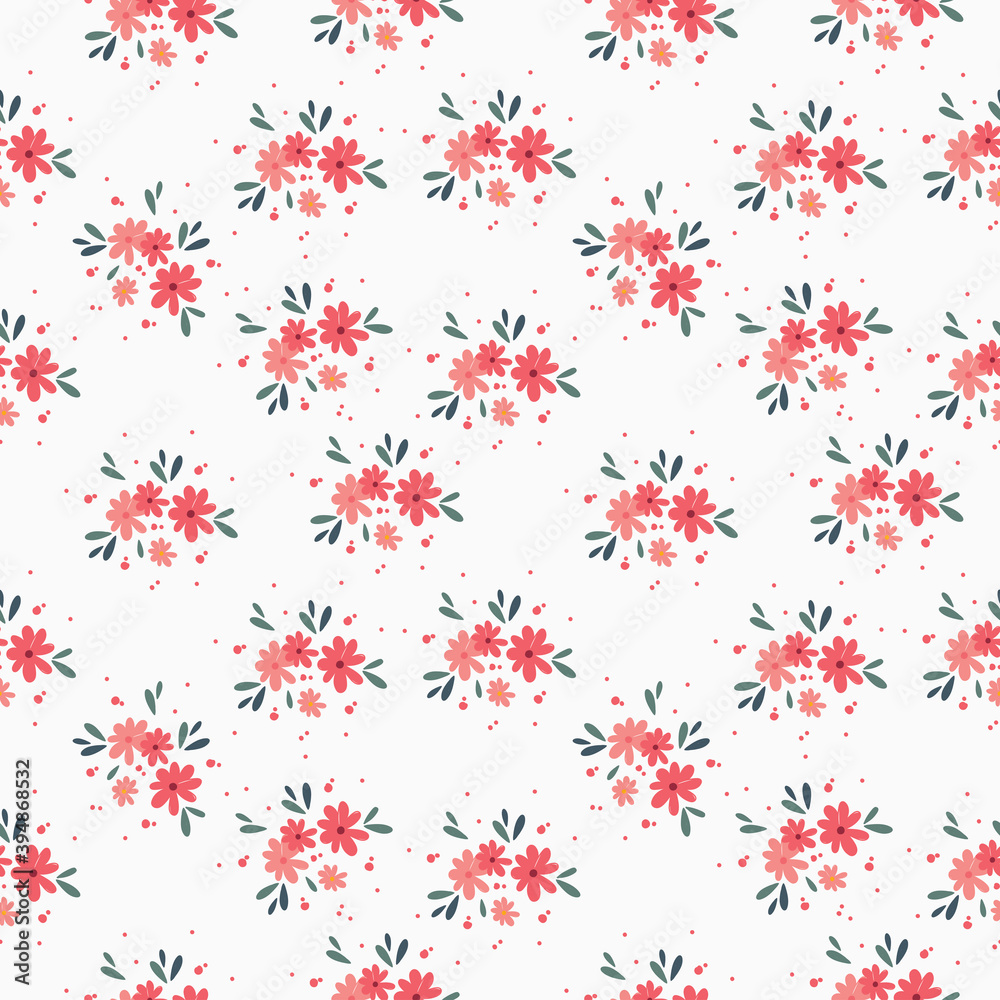 seamless pattern of exotic summer flowers and leafs vector pattern with flowers and leaves, Elegant template for fashion prints. trending Fabric fashion pattern designs.