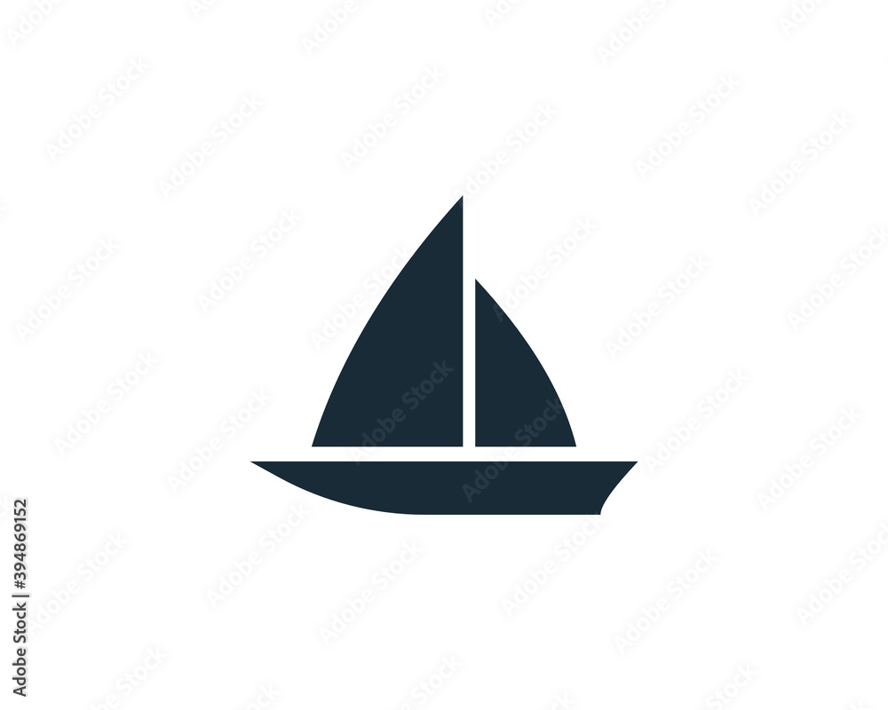 Sailboat Icon Vector Logo Template Illustration Design