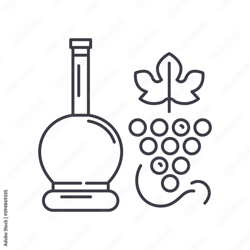 Vine icon, linear isolated illustration, thin line vector, web design sign, outline concept symbol with editable stroke on white background. Vine icon, linear isolated illustration, thin line vector, web design sign, outline concept symbol with editable stroke on white background.